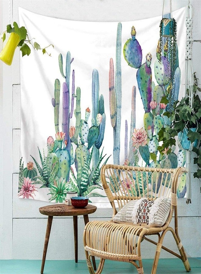 Ruibo Cactus Decor Tapestry Wall Hanging/Watercolor Printed Bedroom Living Room Dorm Wall Hanging Tapestry Beach Throw/Table Runner/Cloth(RB-C-1)(W:59" H:51") - Image 5
